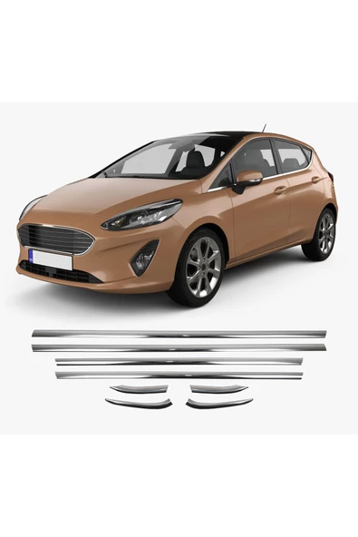 BRSPLAST Ford Fiesta Krom Cam Çıtası 8 Parça P.çelik 2009 Ve Üzeri