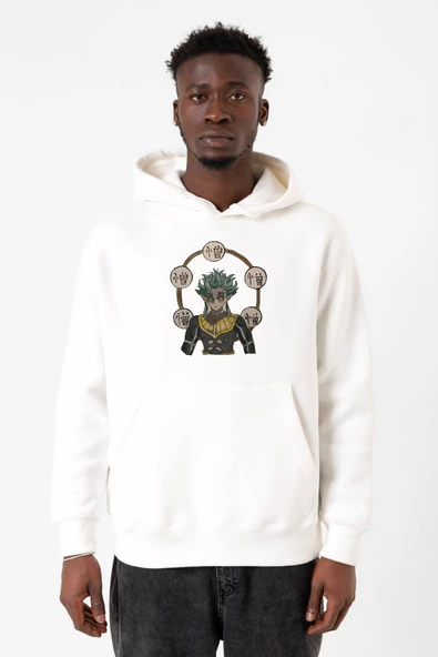 Demon Slayer Anime Hantengu Clone Beyaz Erkek 3ip Kapşonlu Sweatshirt