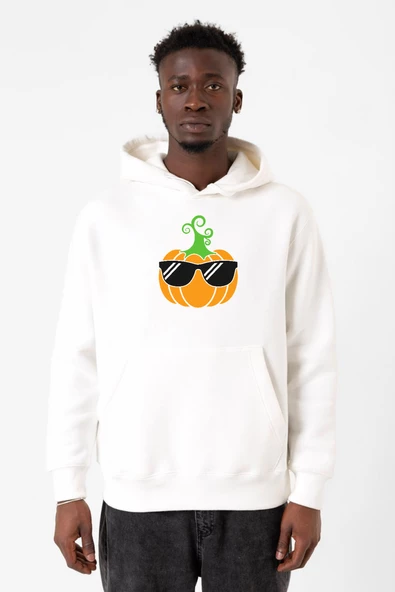 Cool Pumpkin Beyaz Erkek 3ip Kapşonlu Sweatshirt