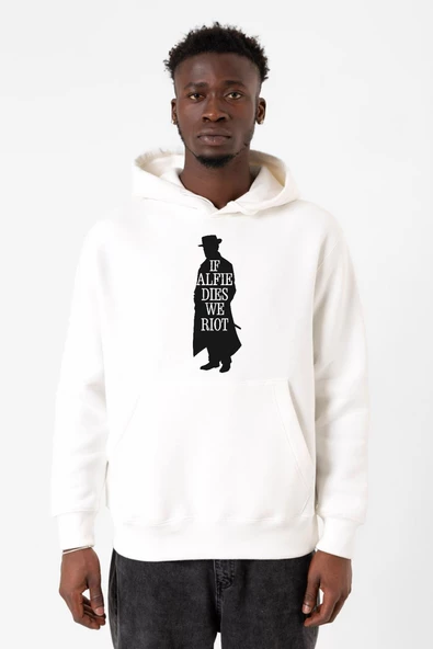 Peaky Blinders Alfie Dies Halloween Beyaz Erkek 3ip Kapşonlu Sweatshirt