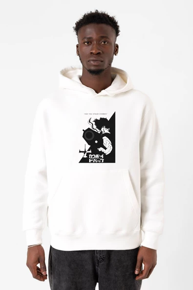 Cowboy Bebop Spike See You Space Cowboy Beyaz Erkek 3ip Kapşonlu Sweatshirt