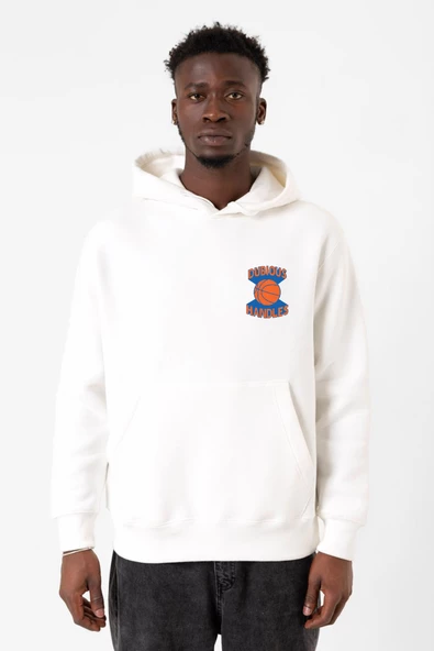 Dubious Handles Logo Beyaz Erkek 3ip Kapşonlu Sweatshirt