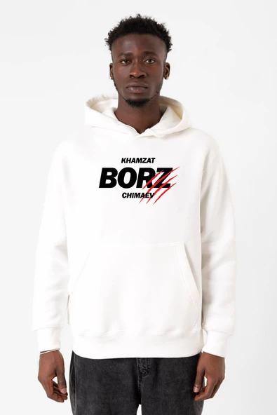 Khamzat Chimaev Borz Claw Beyaz Erkek 3ip Kapşonlu Sweatshirt