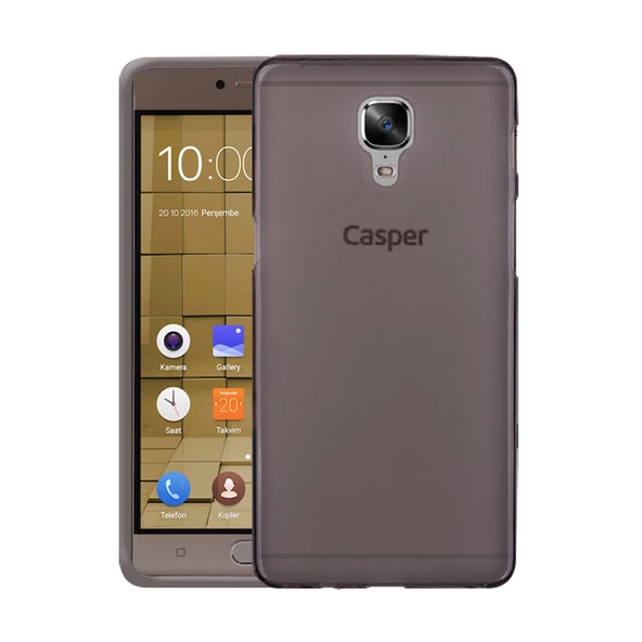 Casper Via A1 Plus Kılıf Ultra İnce Silikon Kapak 0.2 mm Füme