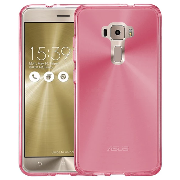 Asus ZS570KL Zenfone 3 Deluxe Kılıf Ultra İnce Silikon Kapak 0.2 mm Pembe