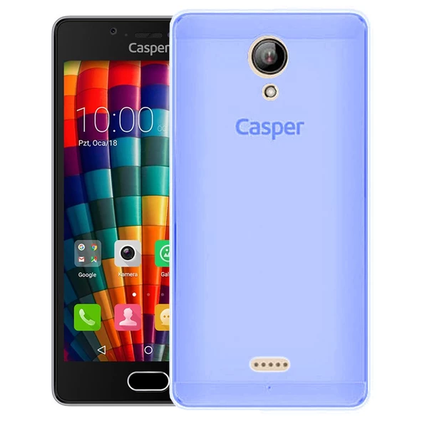 Casper Via E1 Kılıf Ultra İnce Silikon Kapak 0.2 mm Mavi