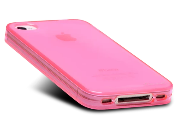 Apple iPhone 4 Kılıf Ultra İnce Silikon Kapak 0.2 mm Pembe