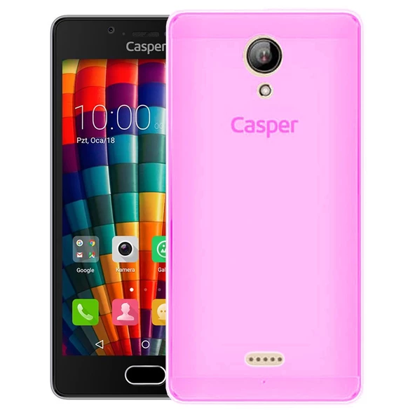 Casper Via E1 Kılıf Ultra İnce Silikon Kapak 0.2 mm Pembe