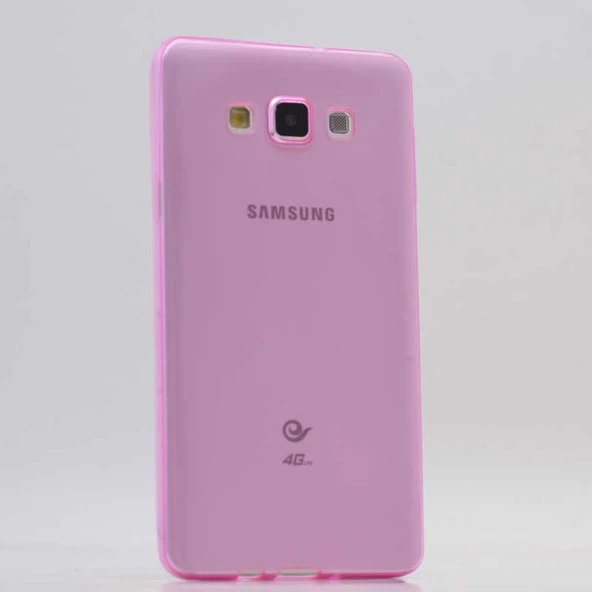 Samsung Galaxy A7 2015 Kılıf Ultra İnce Silikon Kapak 0.2 mm Pembe