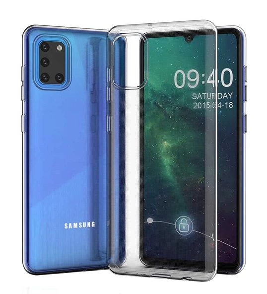 Samsung Galaxy A31 Kılıf Ultra İnce Silikon Kapak 0.2 mm Şeffaf