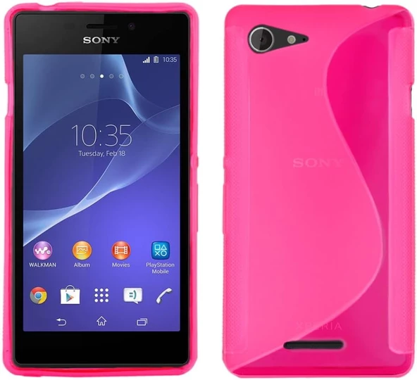 Sony Xperia E3 Kılıf Ultra İnce Silikon Kapak 0.2 mm Pembe