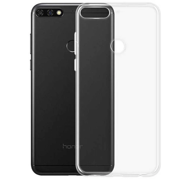 Huawei Y7 2018 Kılıf Ultra İnce Silikon Kapak 0.2 mm Şeffaf