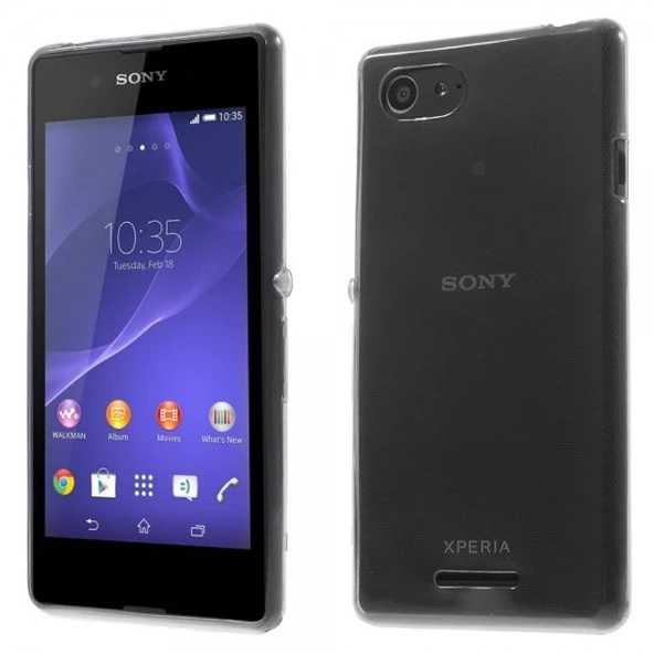 Sony Xperia E3 Kılıf Ultra İnce Silikon Kapak 0.2 mm Füme