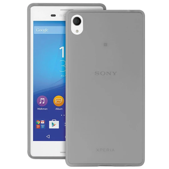 Sony Xperia M4 Kılıf Ultra İnce Silikon Kapak 0.2 mm Füme