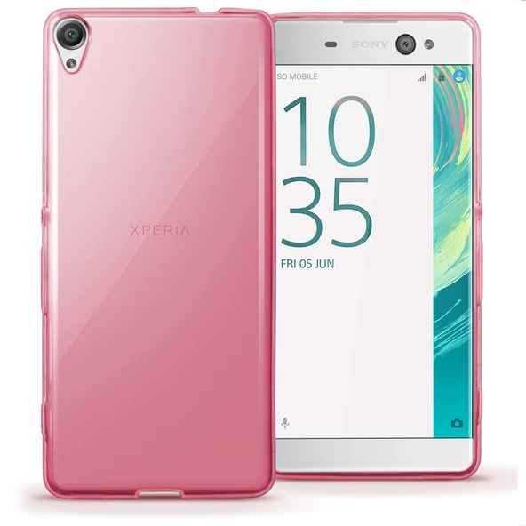 Sony Xperia XA Ultra Kılıf Ultra İnce Silikon Kapak 0.2 mm Pembe