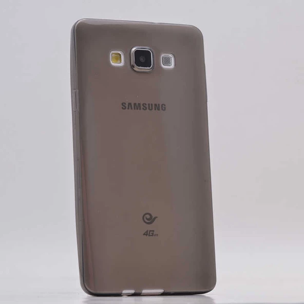 Samsung Galaxy A7 2015 Kılıf Ultra İnce Silikon Kapak 0.2 mm Füme