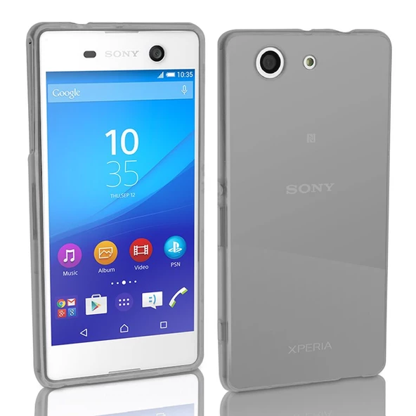 Sony Xperia M5 Kılıf Ultra İnce Silikon Kapak 0.2 mm Füme