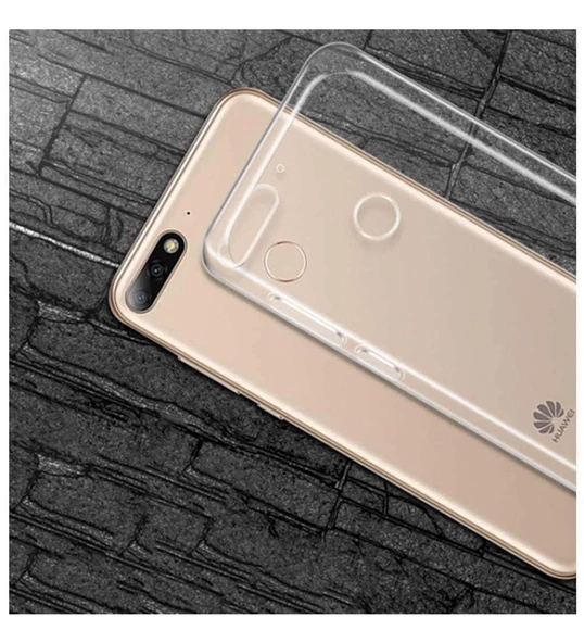 Huawei Y9 2018 Kılıf Ultra İnce Silikon Kapak 0.2 mm Şeffaf