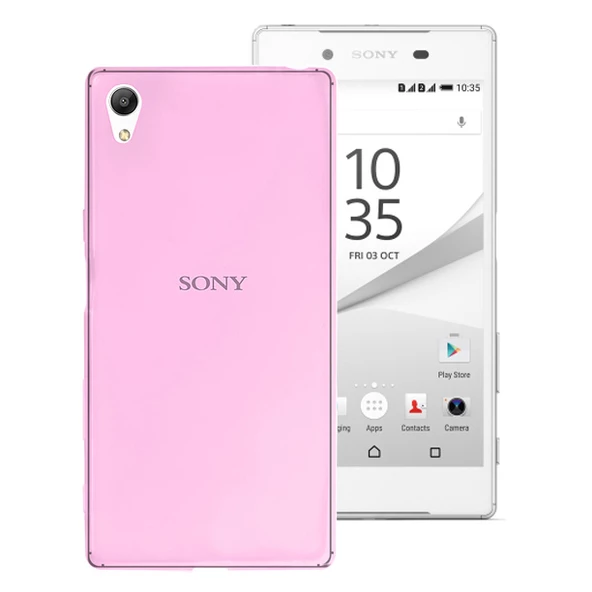 Sony Xperia Z2 Kılıf Ultra İnce Silikon Kapak 0.2 mm Pembe