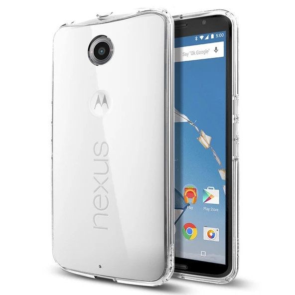 Nexus 6 Kılıf Ultra İnce Silikon Kapak 0.2 mm Şeffaf