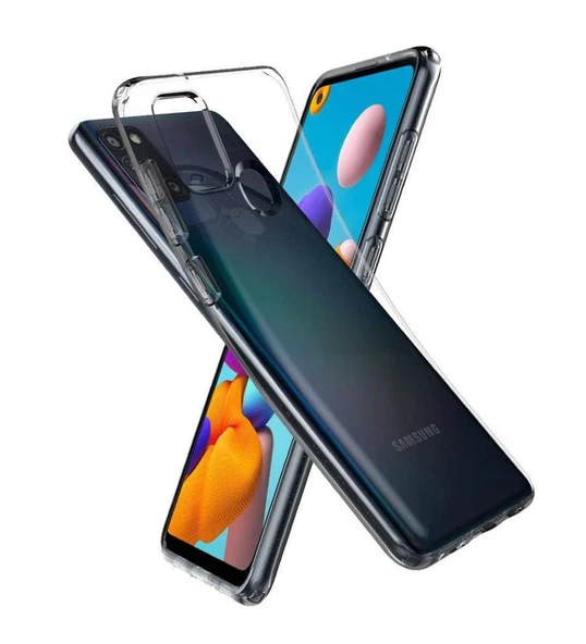 Samsung Galaxy A21S Kılıf Ultra İnce Silikon Kapak 0.2 mm Şeffaf