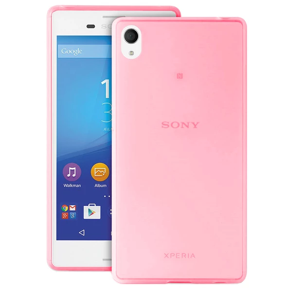 Sony Xperia M4 Kılıf Ultra İnce Silikon Kapak 0.2 mm Pembe