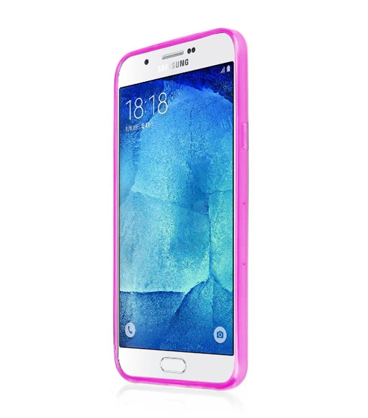 Samsung Galaxy A8 2016 Kılıf Ultra İnce Silikon Kapak 0.2 mm Pembe