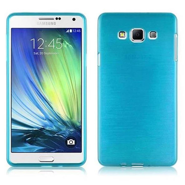 Samsung Galaxy A7 2015 Kılıf Ultra İnce Silikon Kapak 0.2 mm Mavi