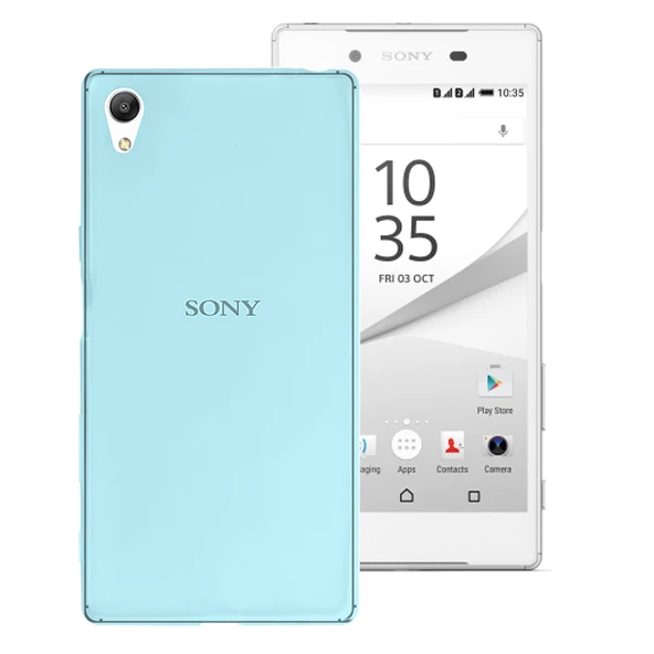 Sony Xperia Z2 Kılıf Ultra İnce Silikon Kapak 0.2 mm Mavi