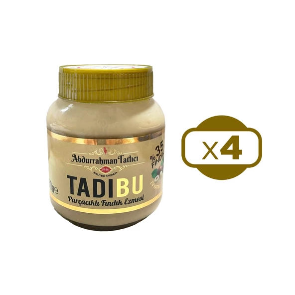 Abdurrahman Tatlıcı Tadıbu Parçacıklı Fındık Ezmesi 330 gr x 4 Adet - Resim 2