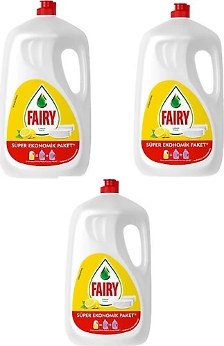 Fairy 2600 ml 3'lü Limon Kokulu Sıvı Bulaşık Deterjanı