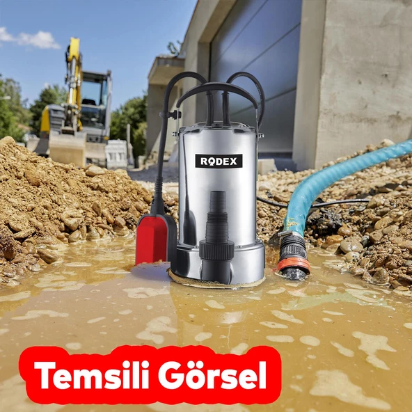 Temiz Kirli Su Pompası Alüminyum Gövdeli 1100 W Elektirikli Dalgıç Atık Logar Lağım Boşaltma Sulama - Resim 3