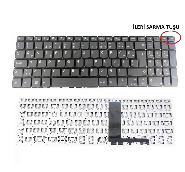 Lenovo 5CB0R07340, 5CB0R07355 Klavye Tuş Takımı TR Füme