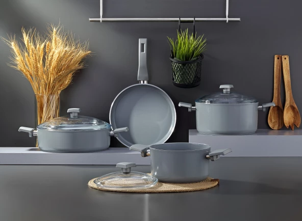 Bonera Atlas 7 Parça Ultra Kristal Seramik Tencere & Tava Seti - 8
