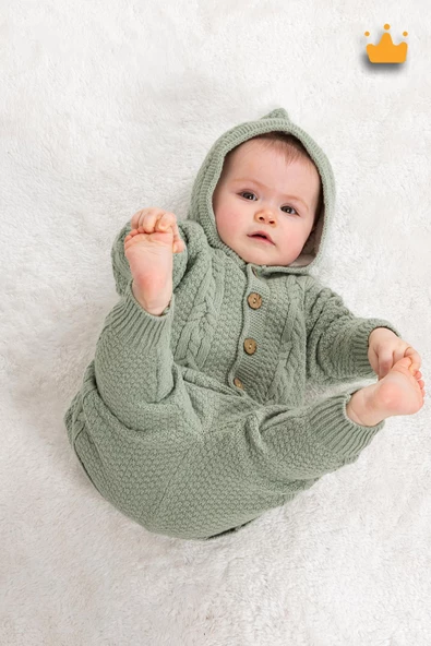 Babyhola Triko Hırka İçi Velsoft Pantolon İçi Astarlı Kız Erkek Bebek Takım 2805 - 2