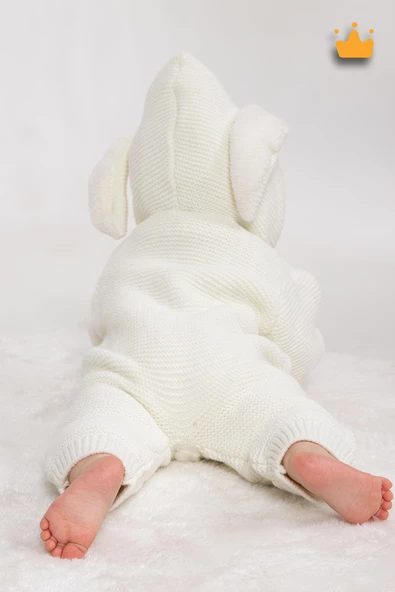 Babyhola Triko İçi Velsoft Kız Erkek Bebek Tavşan Kulaklı Tulum 2800 - 6