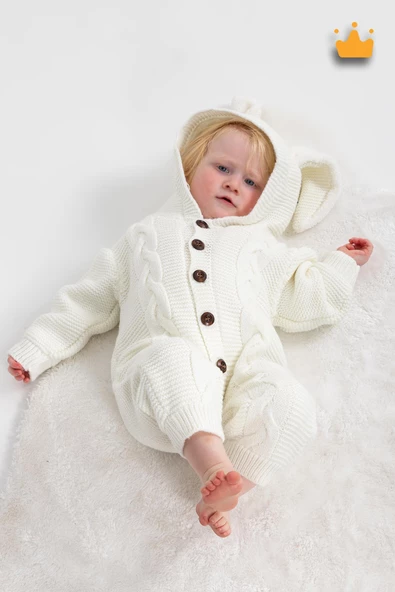 Babyhola Triko İçi Velsoft Kız Erkek Bebek Tavşan Kulaklı Tulum 2800 - 7