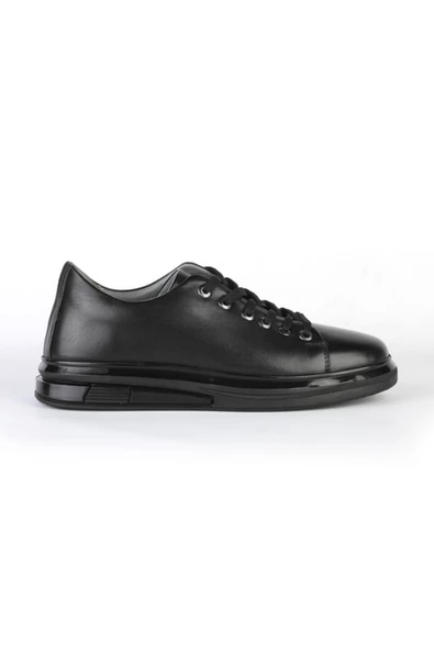 Deriholl Siyah Erkek Deri Sneaker Ayakkabı - 3