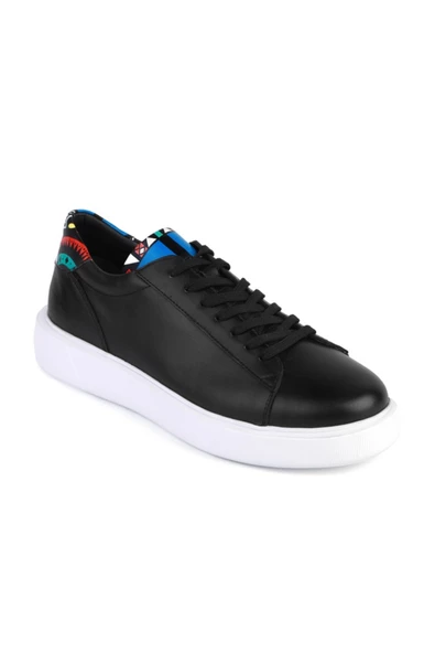 Deriholl Siyah Erkek Hakiki Deri Sneaker & Spor Ayakkabı - 2