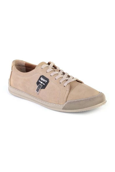 Deriholl Kum Rengi Erkek Hakiki Deri Sneaker & Spor Ayakkabı - 2