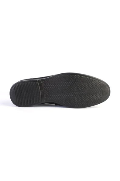 Deriholl Siyah Erkek Hakiki Deri Casual Comfort Ayakkabı - 4