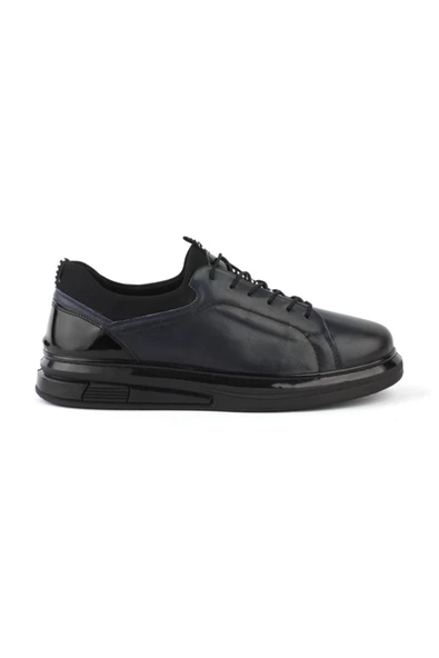 Deriholl Lacivert Erkek Hakiki Deri Sneaker & Spor Ayakkabı - 3