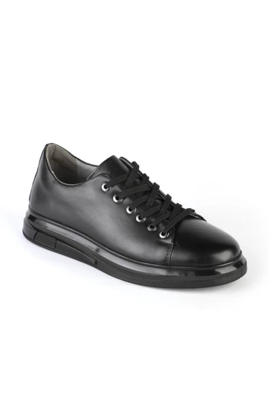 Deriholl Siyah Erkek Deri Sneaker Ayakkabı - 2