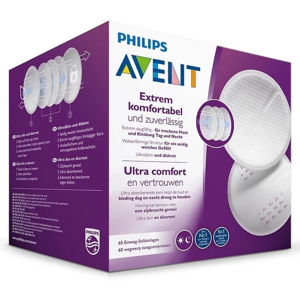 Philips Avent Göğüs Pedi Ultra Comfort | 60 Adet, Tek Kullanımlık