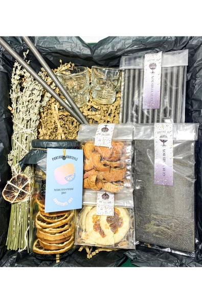 GURUYEMİŞ BOX Siyah Parti Kutusu Ve Kokteyl Hazırlama Kiti Kuru Kafa Shot Hediye Paketi Doğum Günü - 2