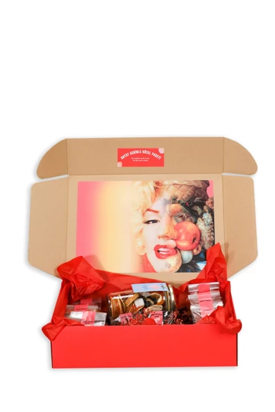 GURUYEMİŞ BOX Hayat Seninle Güzel Sevgililer Günü Doğum Günü Paketi Hediye Kutusu Kuruyemiş Lokum Şeker Kokteyl - 2