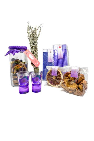 GURUYEMİŞ BOX Mor Parti Kutusu Ve Kokteyl Hazırlama Kiti Doğum Sevgililer Günü Özel Gün Hediye Seti - 2