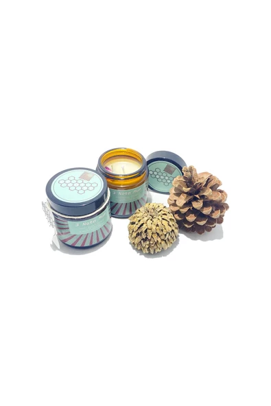 GURUYEMİŞ BOX 3 Nota Hediyelik Mum Doğal Soya Mum Soy Wax Candle Amber 90gr