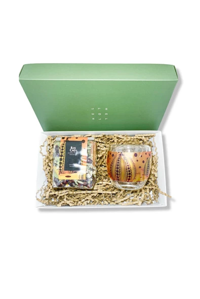 GURUYEMİŞ BOX Yayoı Kusama Theme Pop Art Çay Sever Paketi- Gurme Bitki Çayı- Çift Cidarlı Büyük Kupa Hediye Kutusu - 4