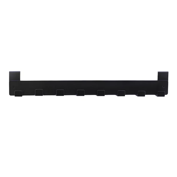 Kapı Arkası Askılık Elbise Havlu Asma Askı Metal 8'lı Tekli Oda Banyo Lavabo Kapısı Aparatı Siyah - Resim 2